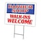 Signmission Barber Shop Walk-ins W Yard & Stake outdoor plastic coroplast window, C-2436 Barber Shop Walk-Ins W C-2436 Barber Shop Walk-Ins W - alternate 1